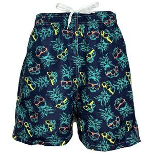 Boy's Swimming Shorts, Kids Pool Trunks, Sunglasses on Pineapples Print